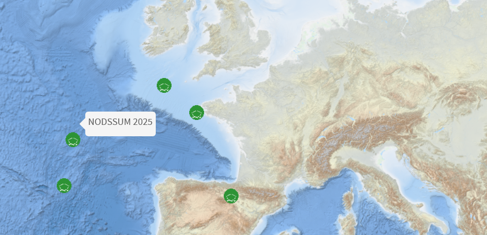 Carte campagne - Flotte océanographique française opérée par l'Ifremer